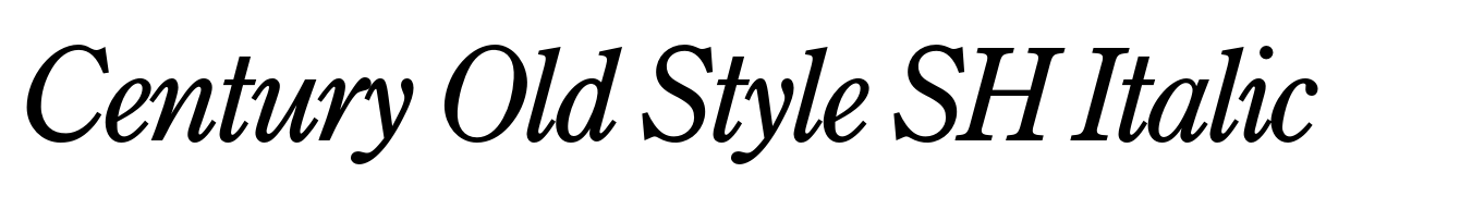 Century Old Style SH Italic